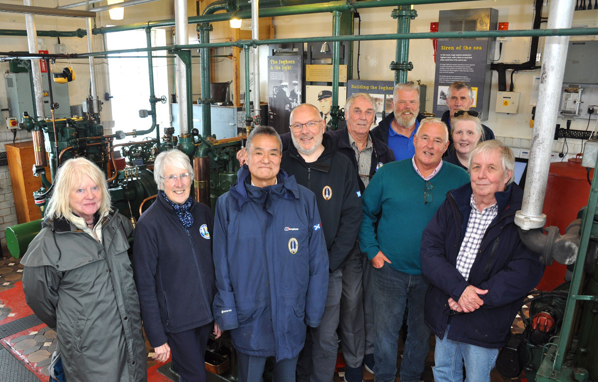 Mr Hideki Noguchi, Mull board members and NLB Officers visiting the Mull Engine Room