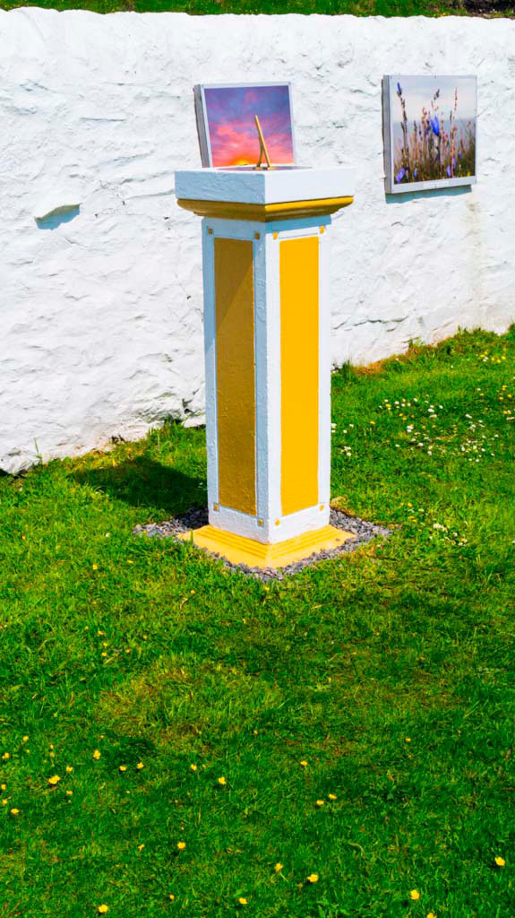 Sundial on plinth at Mull of Galloway Lighthouse