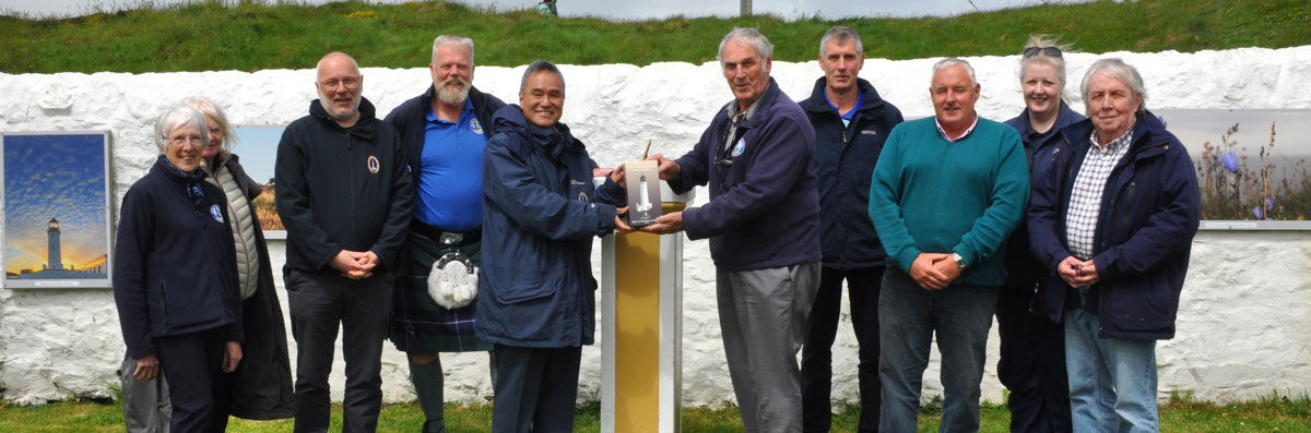 Hideki Noguchi, Mull of Galloway Board Members and Northern Lighthouse Board Officers at the Mull of Galloway
